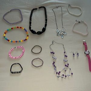Costume Jewelry - necklaces, bracelets, and a watch